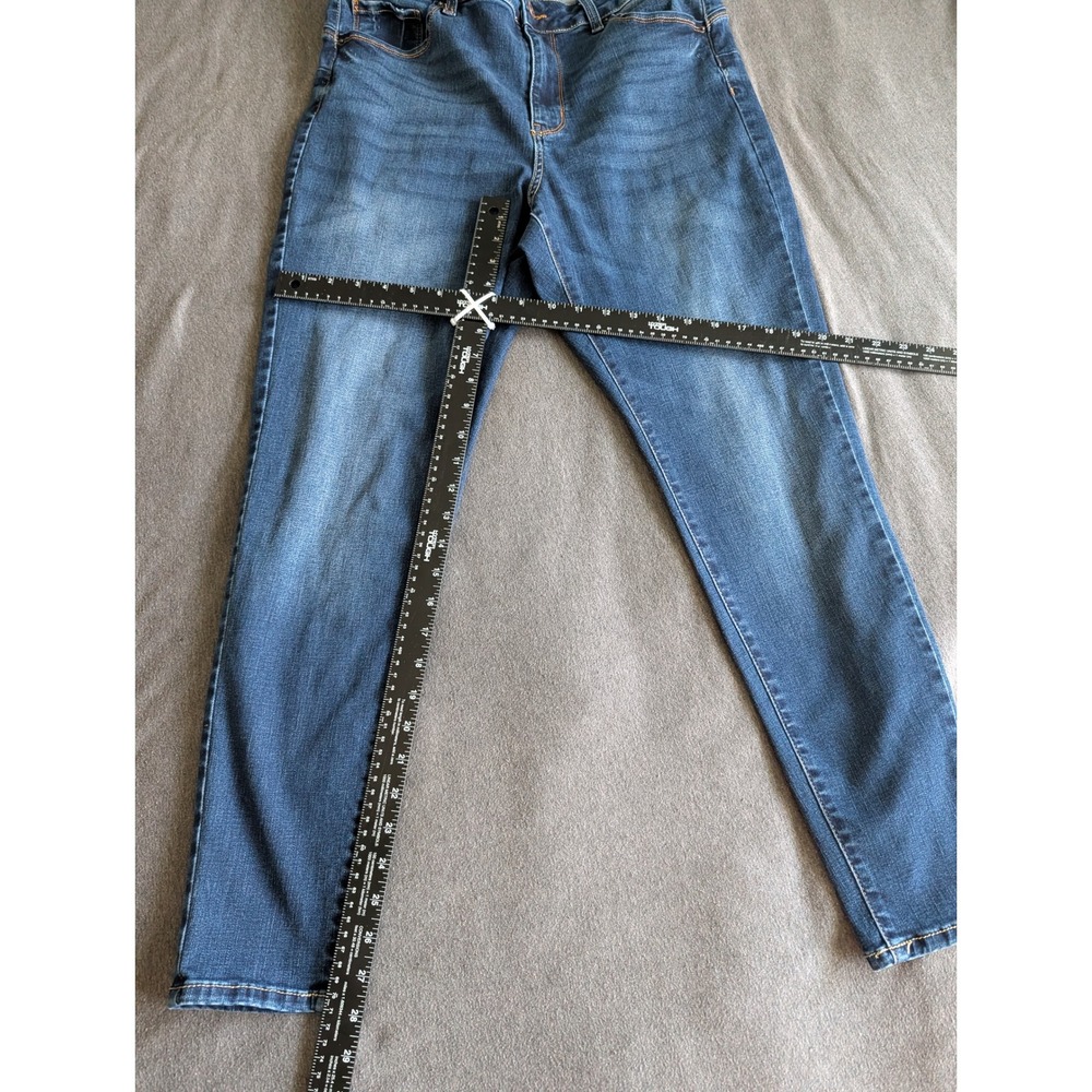 Wax Jean Butt I Love You Blue Skinny Jeans Womens Size 16 Medium Wash High Rise - Picture 1 of 5